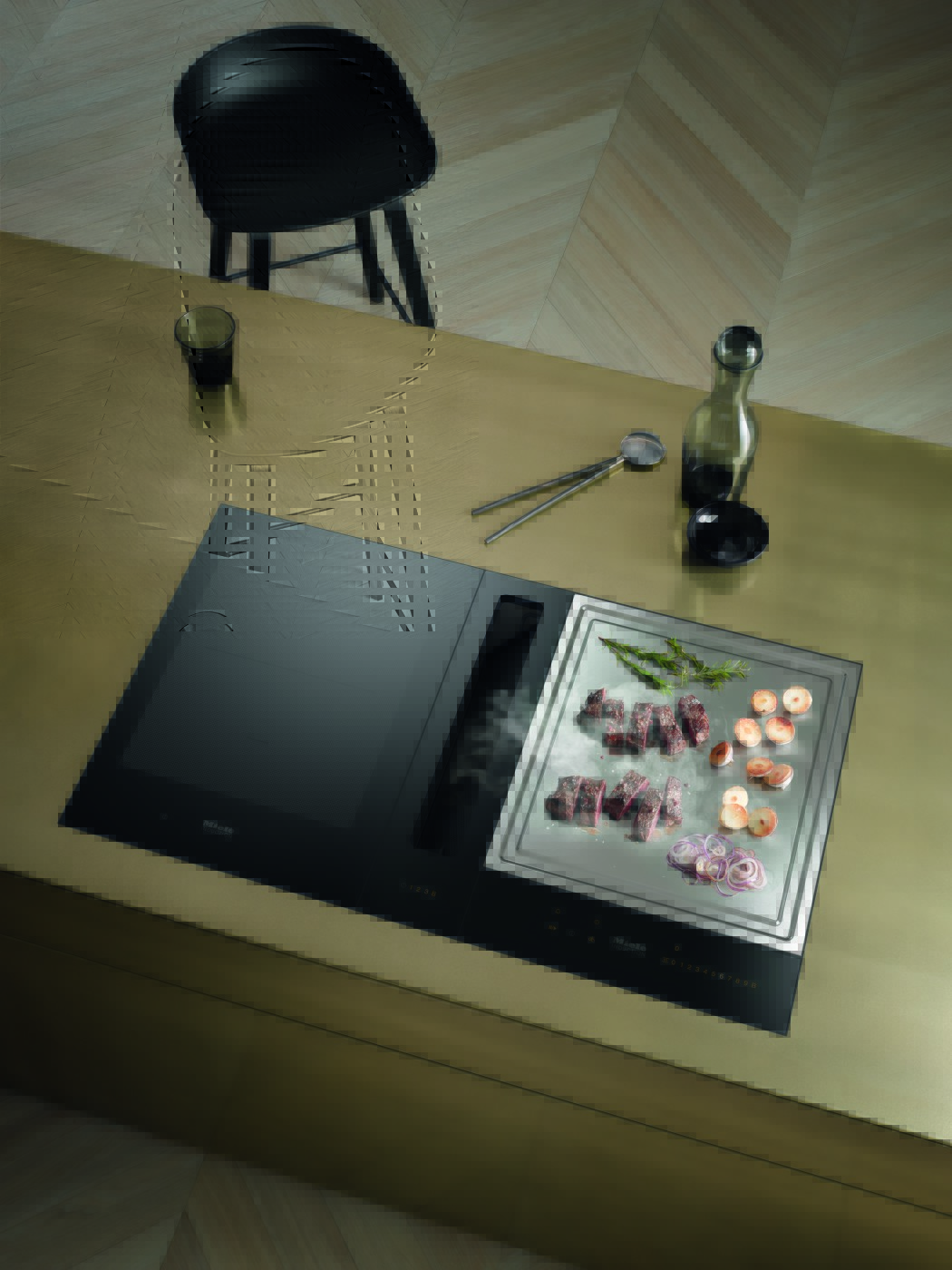 miele-Induktionskochfeld-PowerFlex-Kochzone-Teppan-Yaki-tischluefter